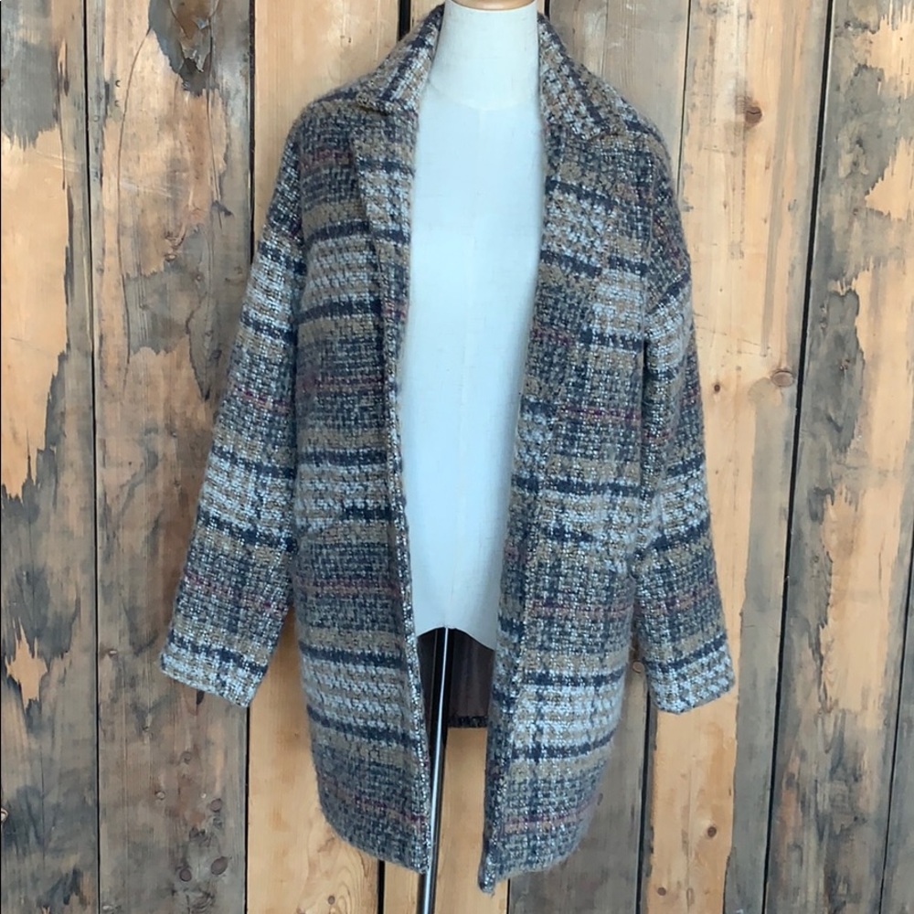 NWT Wool Plaid Coat size S